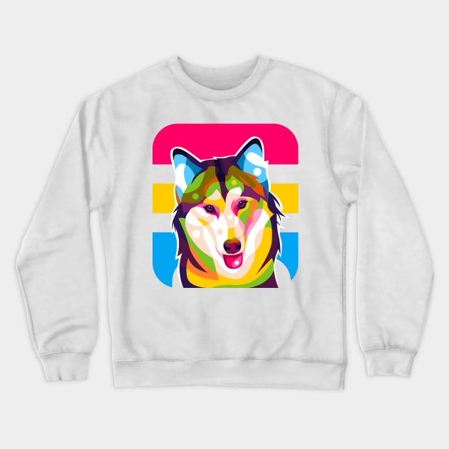 Siberian Husky Crewneck Sweatshirt by wpaprint